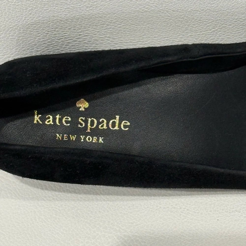 Kate Spade New York Black Suede Beverly Pump Block Heel Size 7
